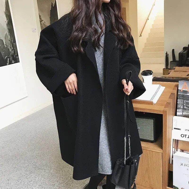 Marisol | Women's Oversized Wool Blend Long Coat with Pockets