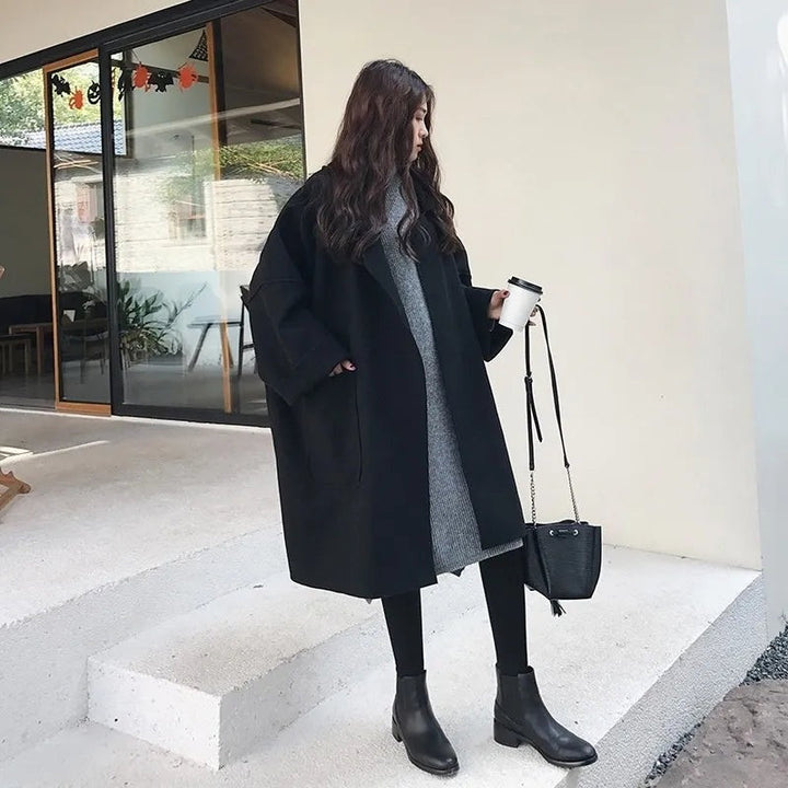 Marisol | Women's Oversized Wool Blend Long Coat with Pockets