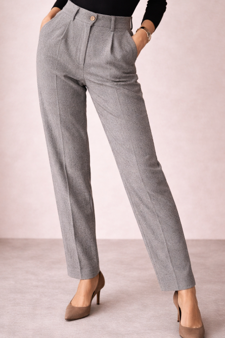Marit | Dames Broeken Hoge Taille Wide Leg Geplooide Broek