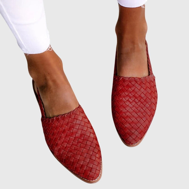 Marit | Geweven Loafers Dames Plat Puntneus