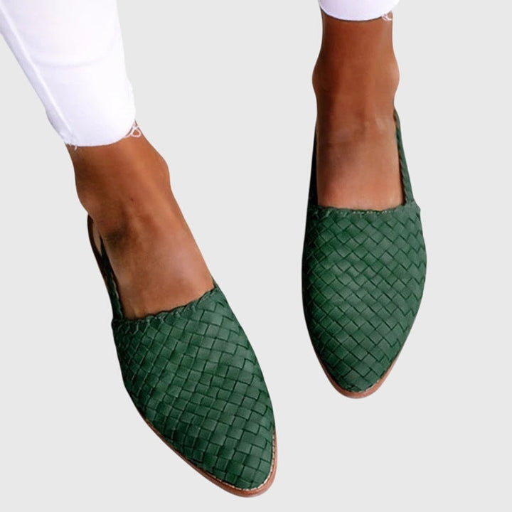 Marit | Geweven Loafers Dames Plat Puntneus