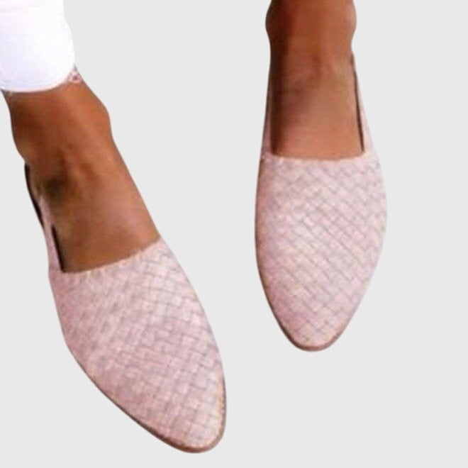 Marit | Geweven Loafers Dames Plat Puntneus