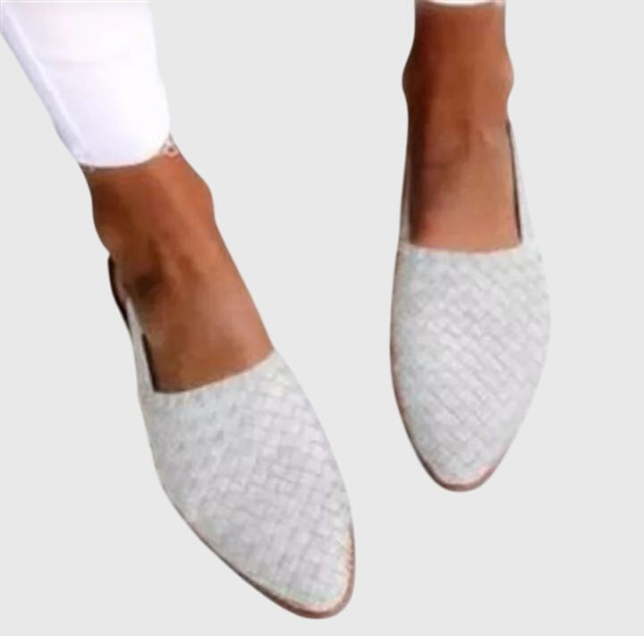 Marit | Geweven Loafers Dames Plat Puntneus