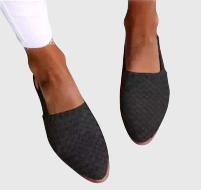 Marit | Geweven Loafers Dames Plat Puntneus