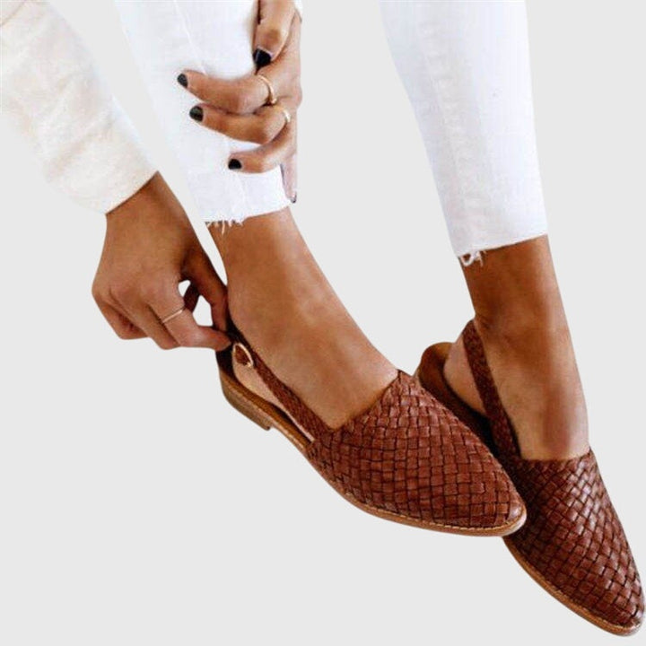 Marit | Geweven Loafers Dames Plat Puntneus