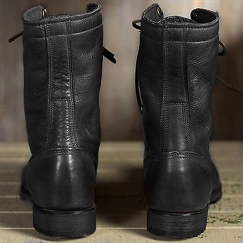Marleen | Bootschoenen Dames Leer Vetersluiting Hoge Schacht