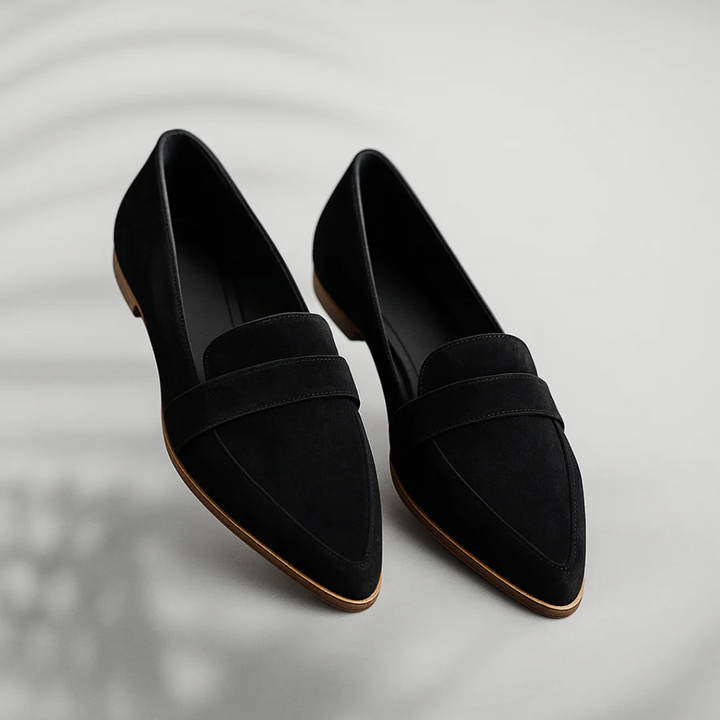 Marleen | Penny Loafers Dames Suède Platte Zool
