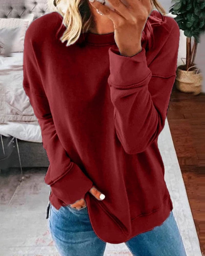 Matilda | Women's Crewneck Sweatshirt Tunic with Side Slits