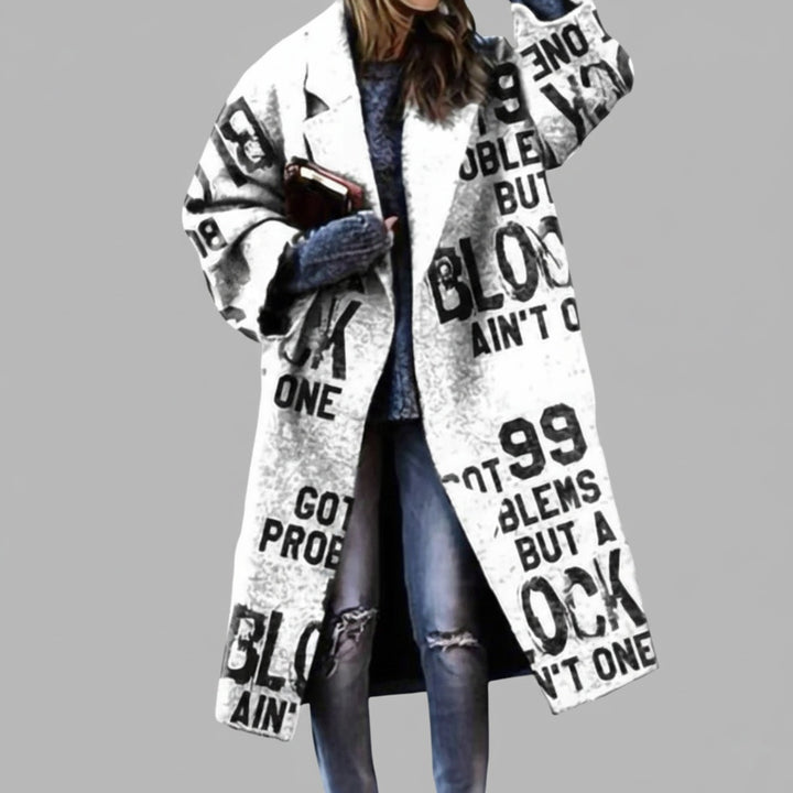 Matilda | Women's Oversized Plaid Long Wool Coat with Lapel Collar