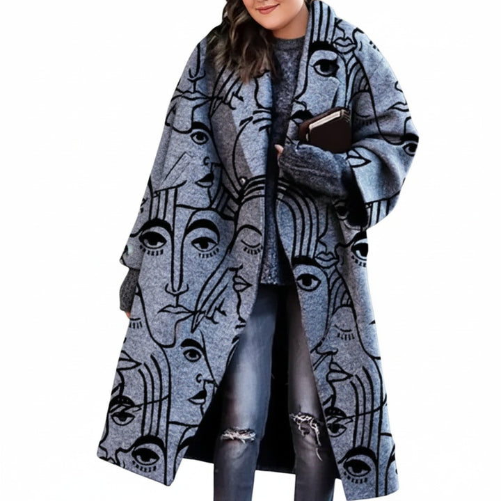 Matilda | Women's Oversized Plaid Long Wool Coat with Lapel Collar