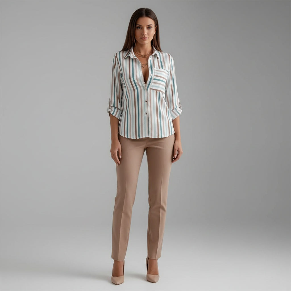 Maud | Blouse Dames met Print Lange Mouw Oversized