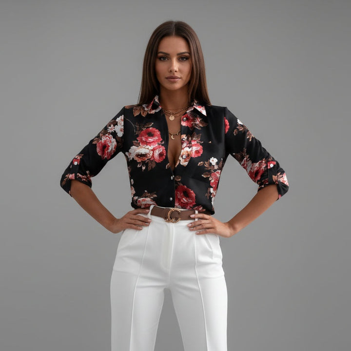 Maud | Blouse Dames met Print Lange Mouw Oversized