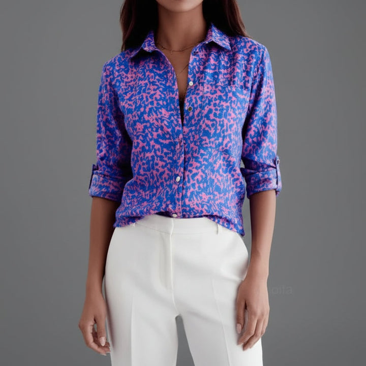 Maud | Blouse Dames met Print Lange Mouw Oversized