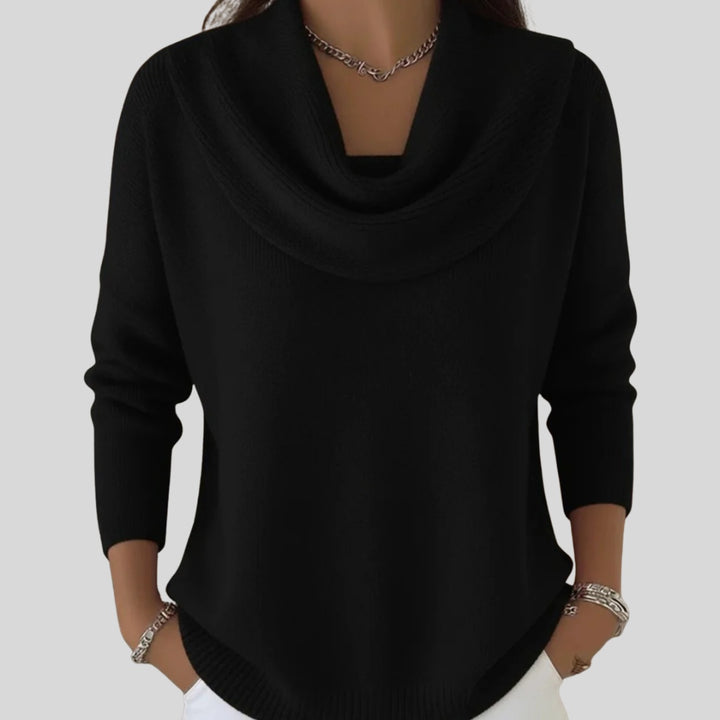 Maud | Gebreide Trui met Cowl Neck Dames Lange Mouwen