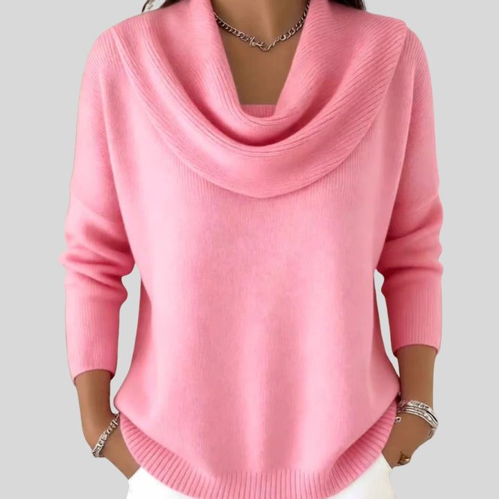 Maud | Gebreide Trui met Cowl Neck Dames Lange Mouwen