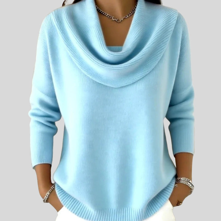 Maud | Gebreide Trui met Cowl Neck Dames Lange Mouwen