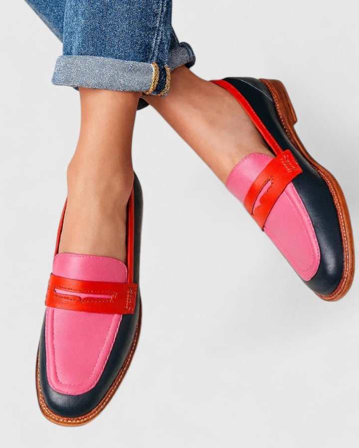 Maud | Penny Loafers Dames Leder Ronde Neus Slip-On