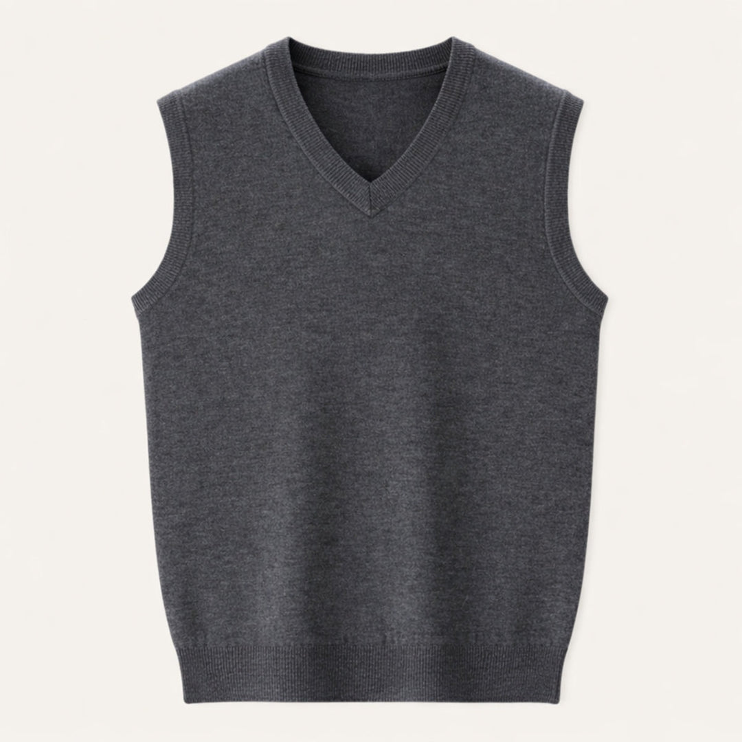 Milan | Gilet Heren V-Hals Gebreid Slim Fit
