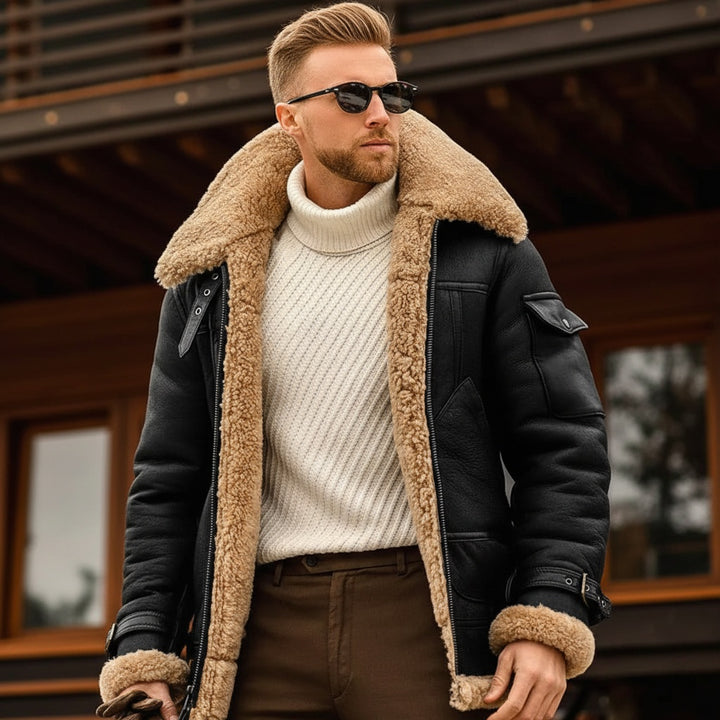Milan | Leren Pilotenjas Heren Schapenleer Teddy Voering
