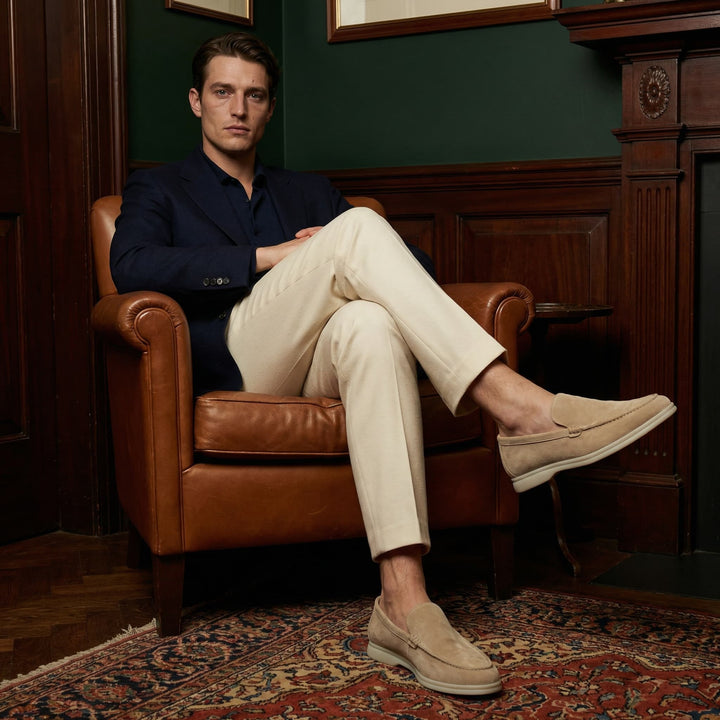 Milan | Penny Loafers Heren Suède Lichte Zool