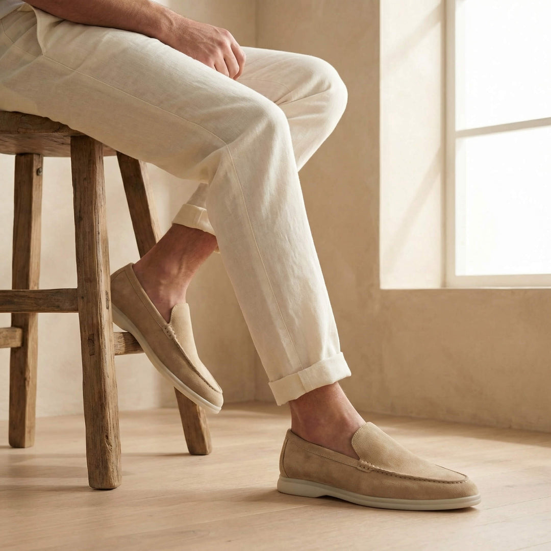 Milan | Penny Loafers Heren Suède Lichte Zool