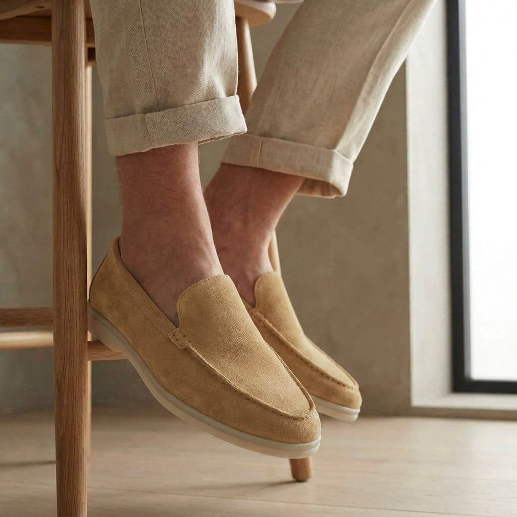 Milan | Penny Loafers Heren Suède Lichte Zool
