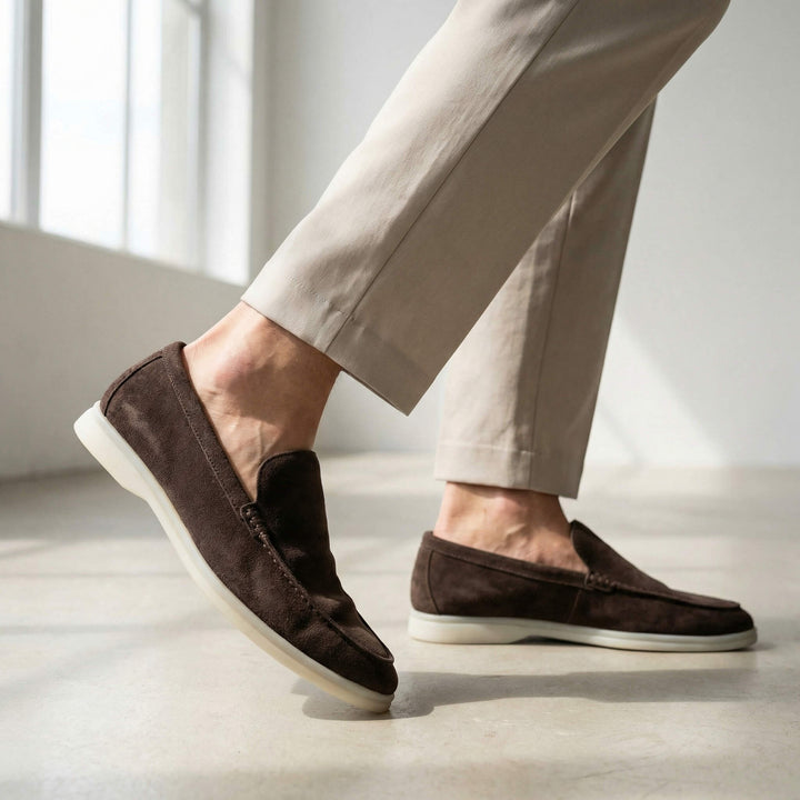 Milan | Penny Loafers Heren Suède Lichte Zool
