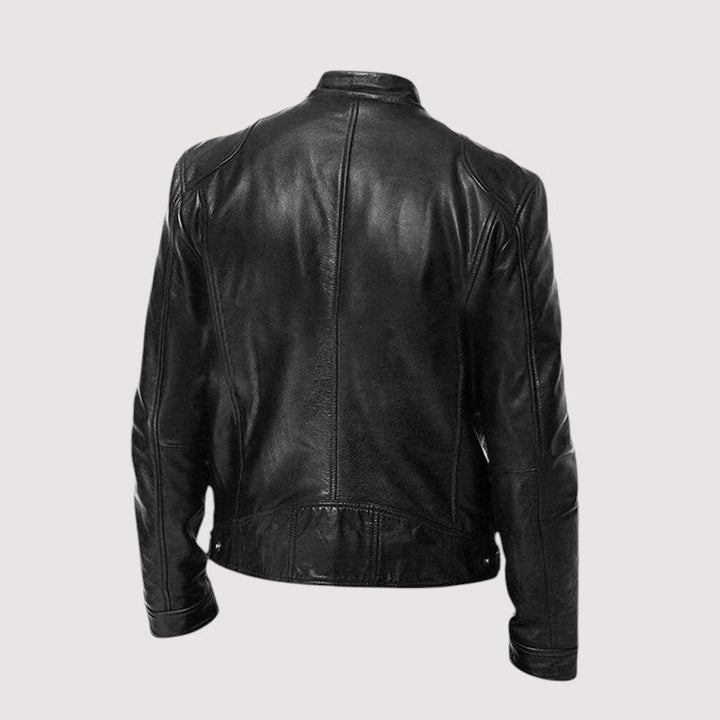 Montgomery | Men's Leather Moto Jacket with Stand Collar