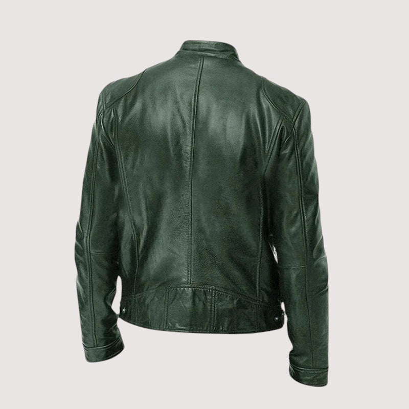 Montgomery | Men's Leather Moto Jacket with Stand Collar