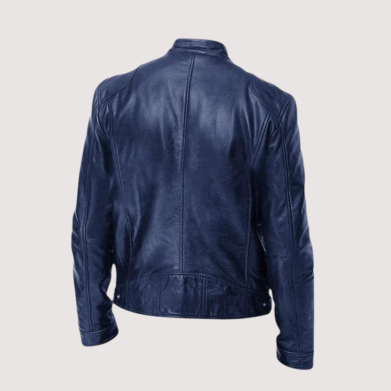 Montgomery | Men's Leather Moto Jacket with Stand Collar
