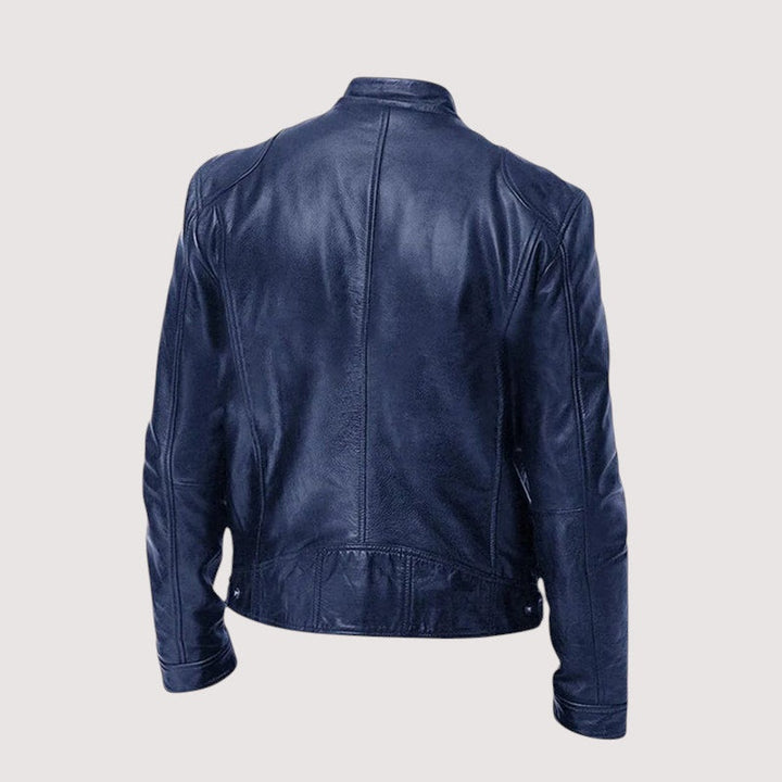 Montgomery | Men's Leather Moto Jacket with Stand Collar