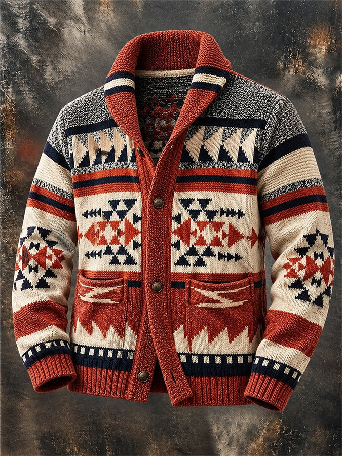 Montgomery | Men's Shawl Collar Cardigan Western Pattern Knit