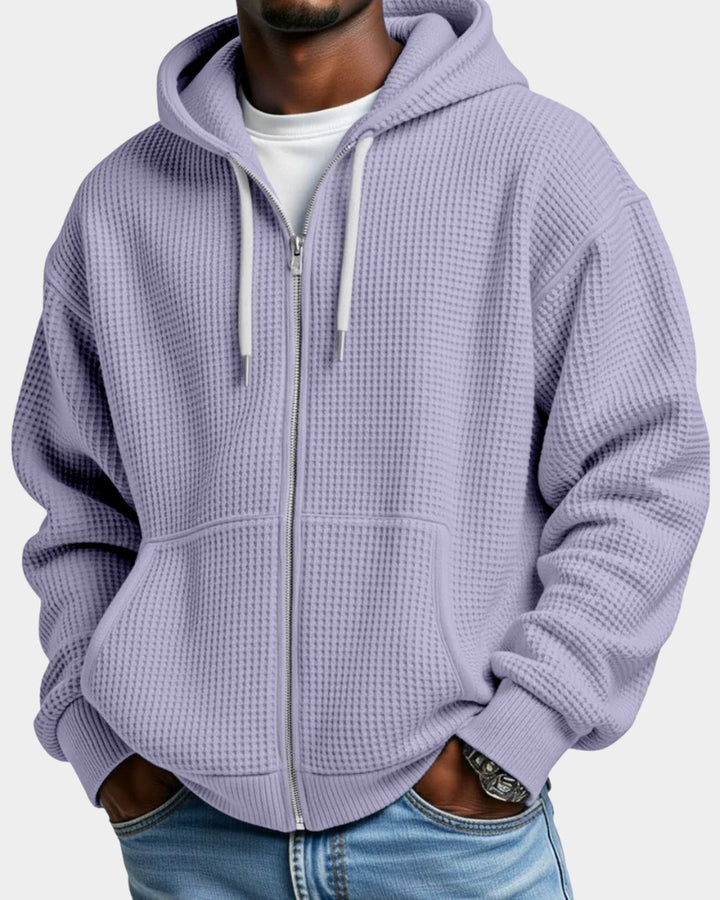 Montgomery | Men's Waffle Knit Zip Up Hoodie Oversized