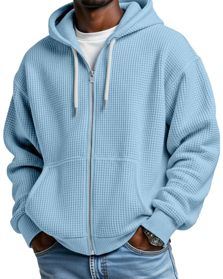 Montgomery | Men's Waffle Knit Zip Up Hoodie Oversized