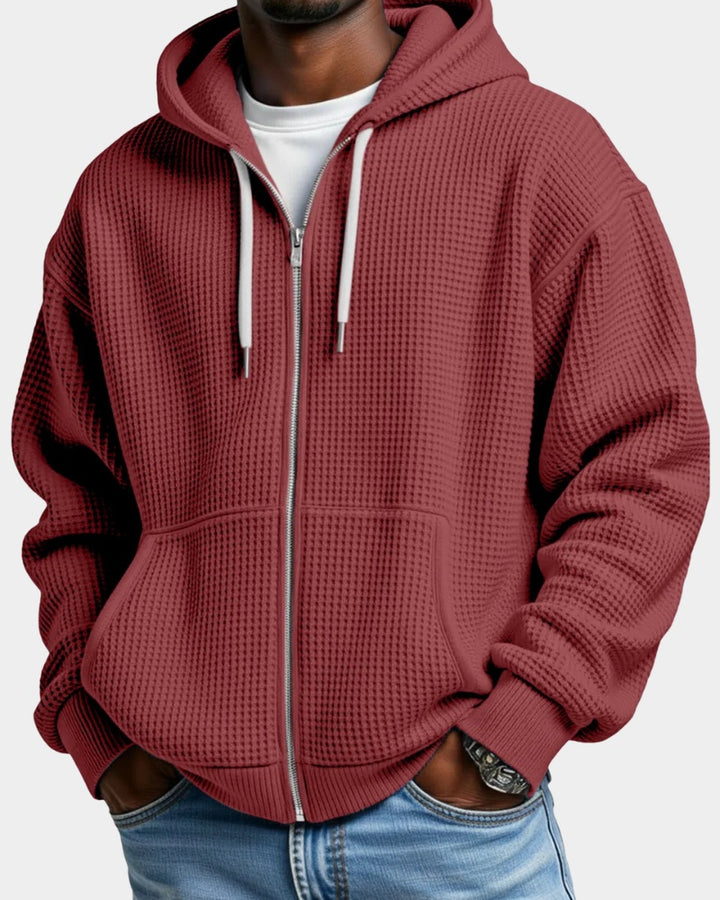 Montgomery | Men's Waffle Knit Zip Up Hoodie Oversized