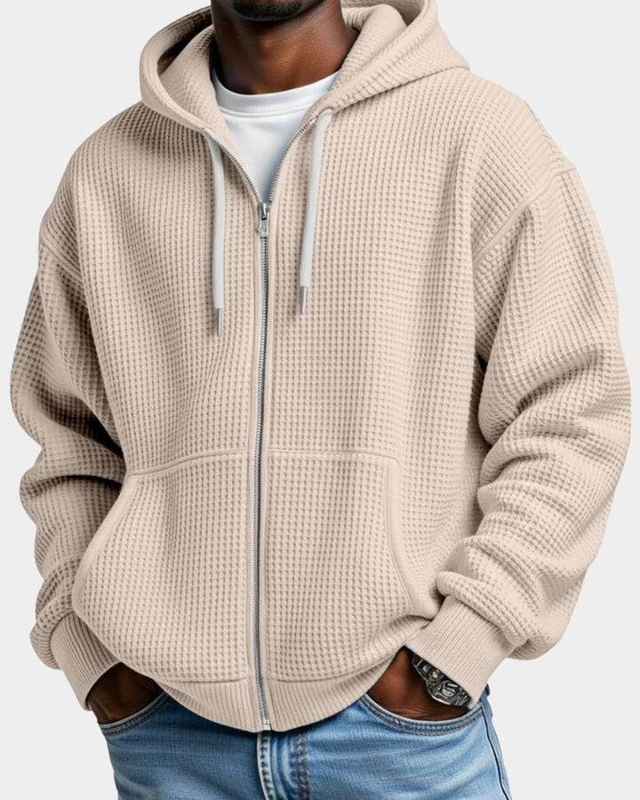 Montgomery | Men's Waffle Knit Zip Up Hoodie Oversized