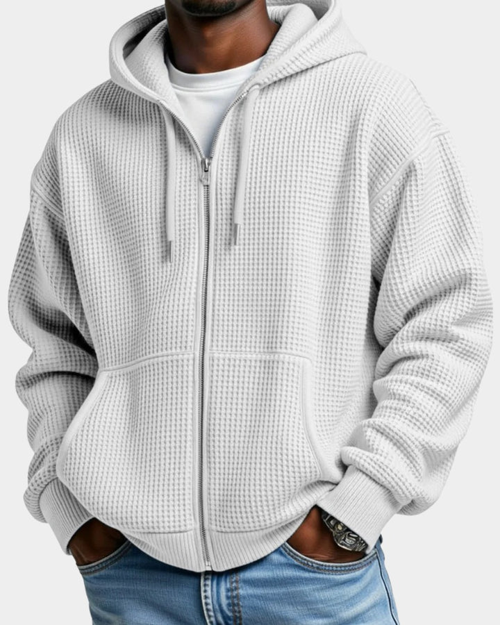 Montgomery | Men's Waffle Knit Zip Up Hoodie Oversized