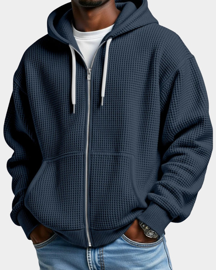 Montgomery | Men's Waffle Knit Zip Up Hoodie Oversized