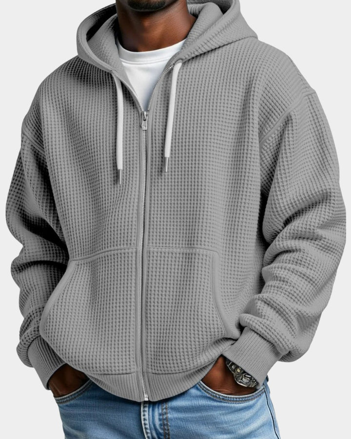 Montgomery | Men's Waffle Knit Zip Up Hoodie Oversized