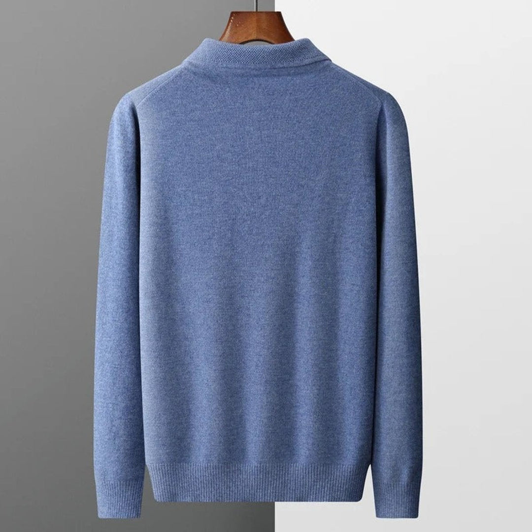 Nathaniel | Men's Cashmere Sweater Polo Collar with Buttons