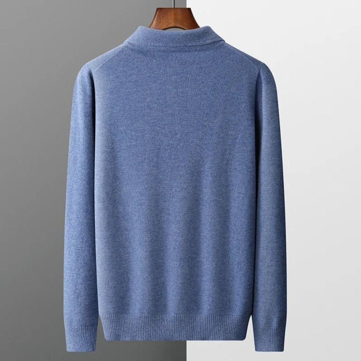 Nathaniel | Men's Cashmere Sweater Polo Collar with Buttons