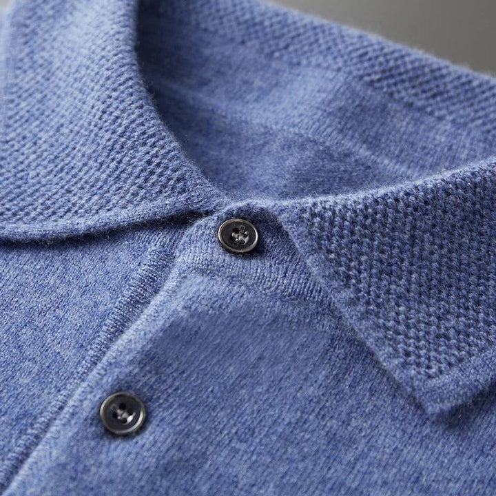 Nathaniel | Men's Cashmere Sweater Polo Collar with Buttons