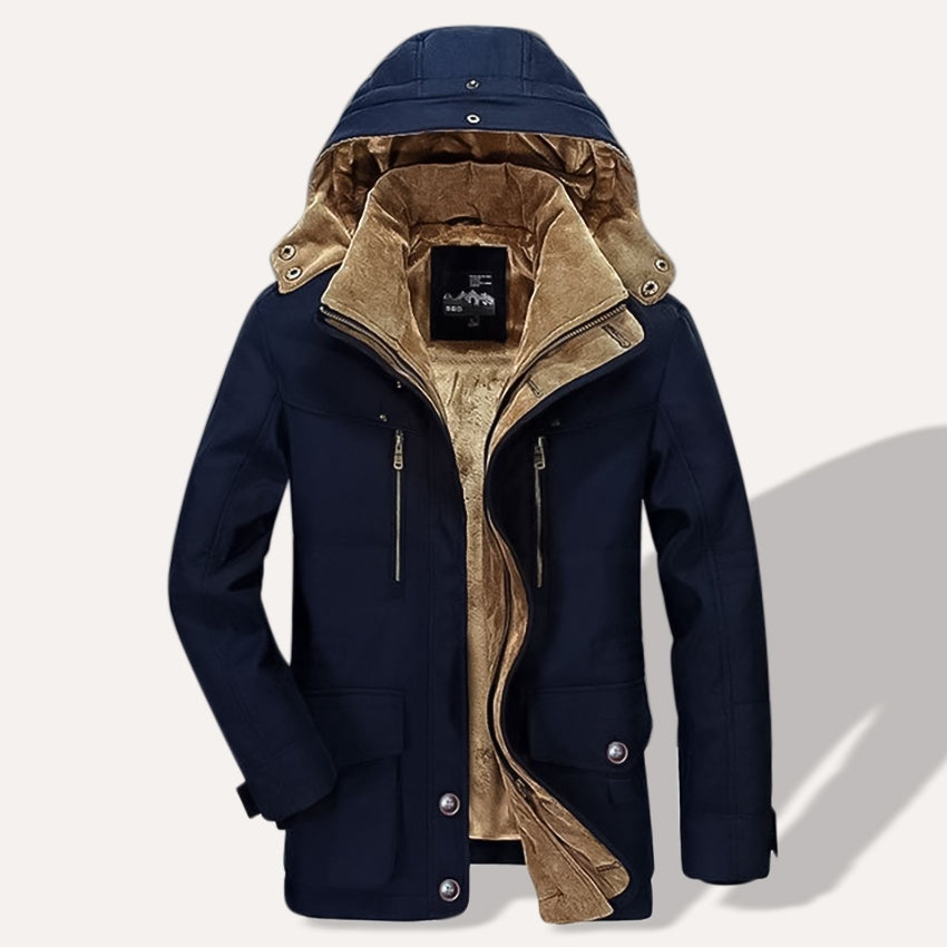 Nathaniel | Men's Fleece-Lined Parka Jacket Winter Coat with Hood