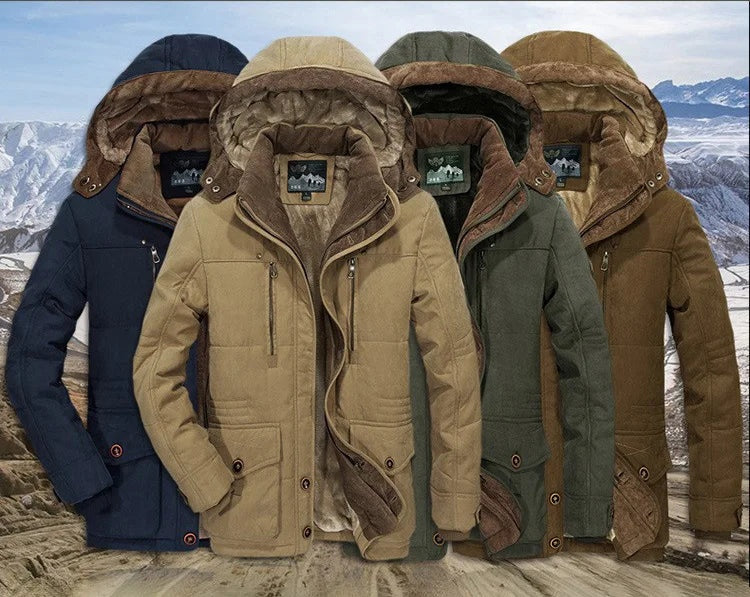 Nathaniel | Men's Fleece-Lined Parka Jacket Winter Coat with Hood