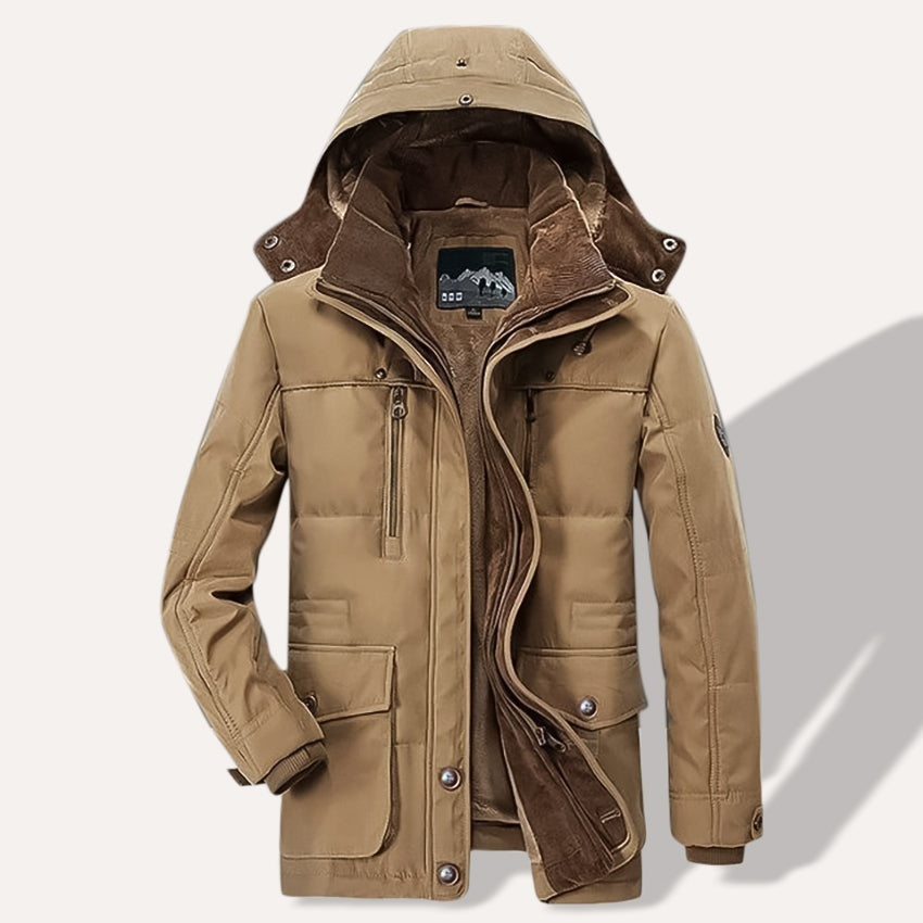 Nathaniel | Men's Fleece-Lined Parka Jacket Winter Coat with Hood