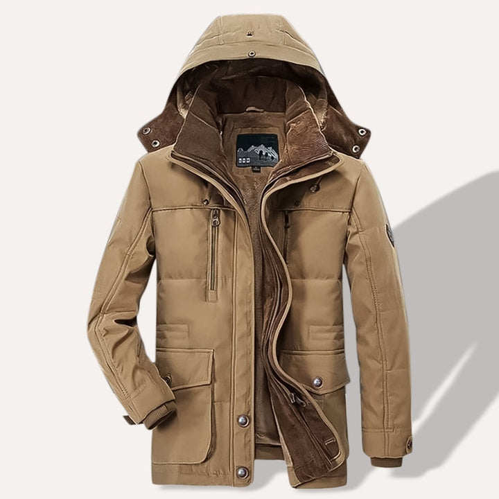 Nathaniel | Men's Fleece-Lined Parka Jacket Winter Coat with Hood