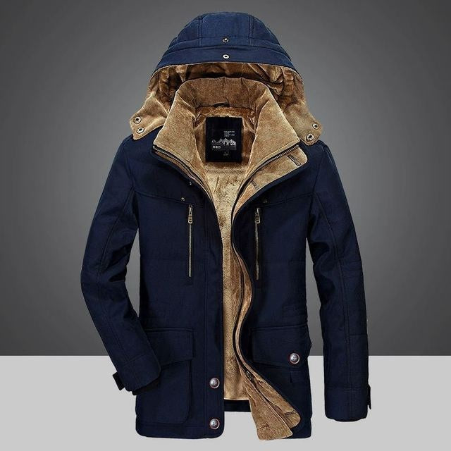 Nathaniel | Men's Fleece-Lined Parka Jacket Winter Coat with Hood