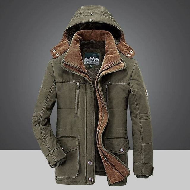 Nathaniel | Men's Fleece-Lined Parka Jacket Winter Coat with Hood