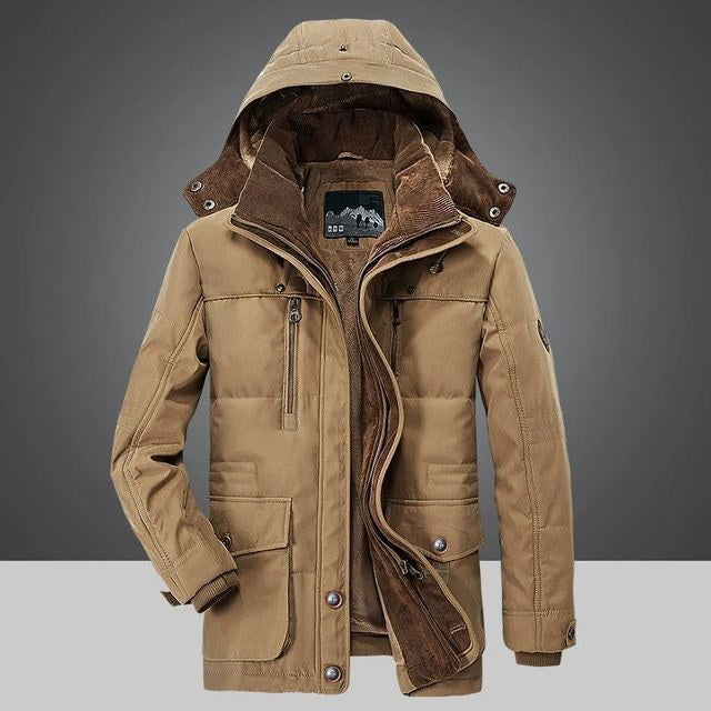 Nathaniel | Men's Fleece-Lined Parka Jacket Winter Coat with Hood