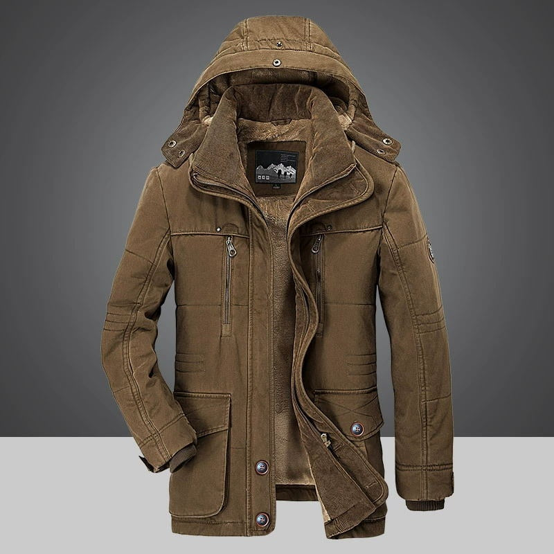 Nathaniel | Men's Fleece-Lined Parka Jacket Winter Coat with Hood